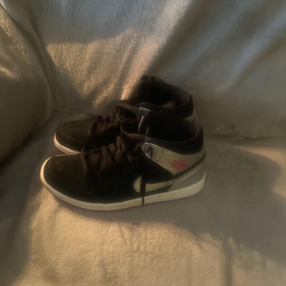 Jordan Black and Gray Athletic Shoes